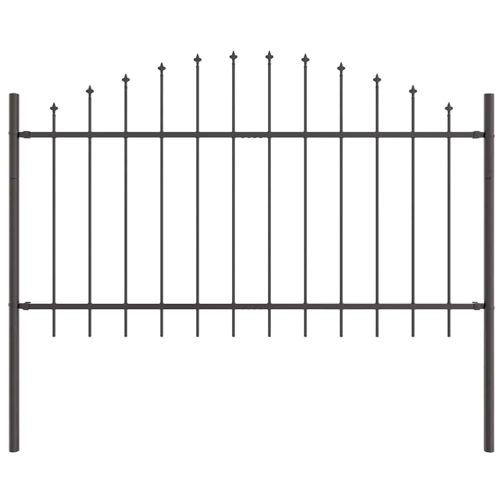 Garden Fence Woerden Grey 170 x 140 cm Powder-Coated Steel Durable Outdoor Garden Border Barrier Water-Resistant Easy Assembly Backyard Fence Panel for Landscaping 5.75 kg