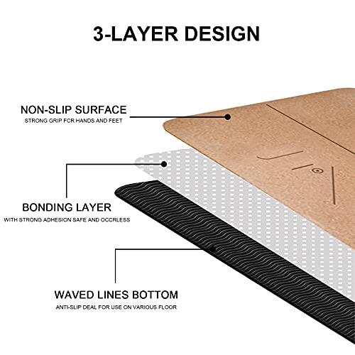 Iodoo Thick Large Cork Yoga Mat For Women Men 72X32Inch 6Mm With Canvas Yoga Mat Bag Non Slip Eco-Friendly Extra Wide Natural Cork, Exercise Yoga Mat Absorb Sweat Fitness For Men Women Outdoor Practice, Pilates Floor Workout #TOP2