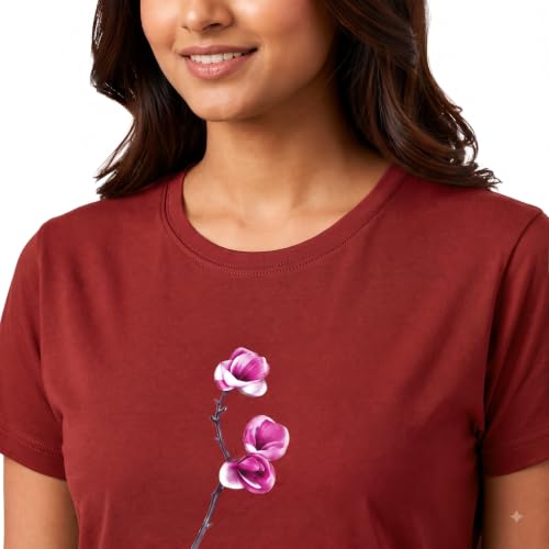 Image of Women's Slim Fit Graphic Printed T-Shirt | Soft 100% Cotton Fabric | Round Neck Half Sleeve Casual Top, Travel & College Pack of 2 Set