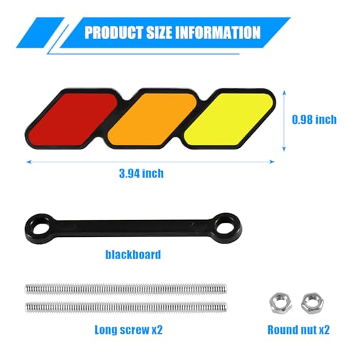 Image of Tri-Color Grille Badge, 3-Color Front Grille Badge Emblem Logo Decoration, Tri-Color Grille Badge Emblem Car Decoration Accessories Fit for Tacoma 4Runner RAV4 Highlander (Red)