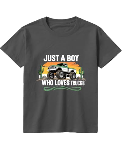 Habudda Toddler Boy Shirts Car T-Shirt for Boys Truck Graphic Tees Little Kids Summer Short Sleeve Cotton Tops 2T 3T 4T-8Y