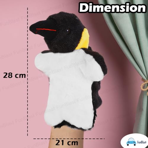 Image of FunBlast Plush Hands Puppets for Kids - Animals Hand Puppet Toys, Soft Hand Puppets for Kids, Story Telling Puppet for Kid, Fun Play Learning Toys (Crow)