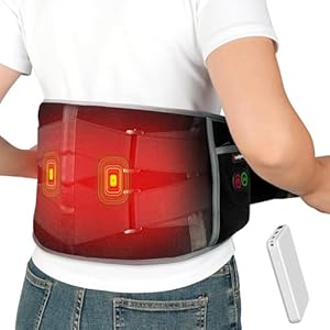 Comfytemp Almohadilla Eléctrica Lumbar, Manta Eléctrica Para Cintura Inalámbrica con 3 Modos De Calefacción Rápida y Masaje, Para Aliviar El Dolor la Zona Lumbar, Espalda y Abdominal