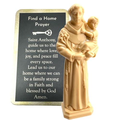 Estatua San Antonio para encontrar hogar con tarjeta de oración miniatura 5