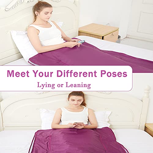 Far Infrared Sauna Blanket with Remote Control for Exercise Recovery Heating Detox 2-Zone Double Zipper Digital Control Portable Infrared Sauna Blanket for Home Relaxation Beauty Salon - Image 4