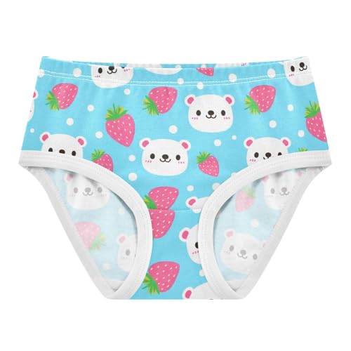 Joisal Fancy Toddlers Underwear Floral 2t Cotton Cute Panties Girl Cute Bears Strawberries Blue Kids Undies Briefs