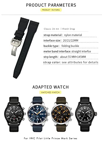 Bracelet en cuir de veau pour montre IWC Spitfire boucle dorée 21mm - 6
