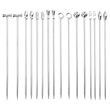 16 Piezas Palillos de Cóctel de Acero Inoxidable,Palillos de Cóctel Reutilizables,para Decoraciones de Frutas y Frutas,Fiestas de Vacaciones,Bar,Cócteles,Aperitivos de Barbacoa