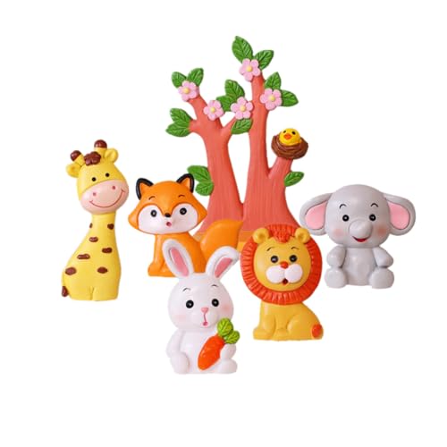 DIKACA Adornos De Arcilla Polimérica para Decoración De Pasteles De Animales 6 Piezas ( Árbol)