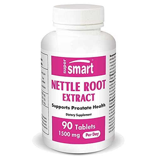 Supersmart - Nettle Root Extract 1500 mg Per Day - Extract of Stinging Nettle Root - Support Healthy Urinary Tract - Prostate Supplements for Men | Non-GMO - 90 Tablets.