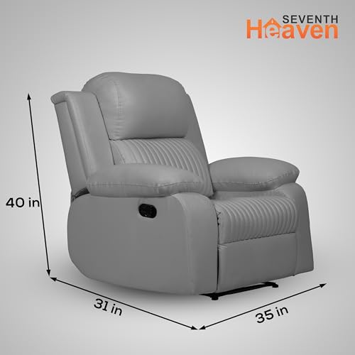 Image of Seventh Heaven Miami 1 Seater Recliner | Single Sofa Chair for Living Room Comfort | Ergonomic Design (Leatherette - Grey)