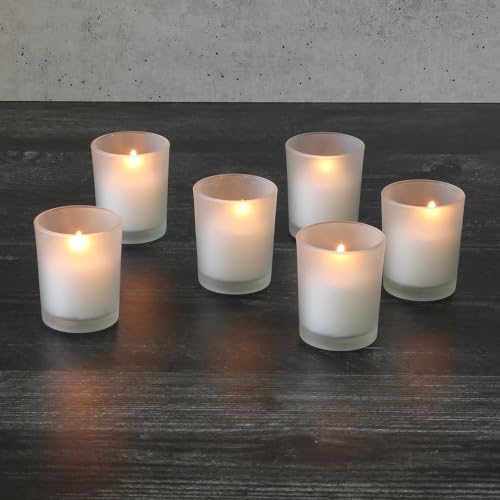 Set of 144 Frosted Glass Votive Candle Holders