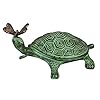 Evergreen Garden Beautiful Summer Turtle and Butterfly Metal Garden Statue 9 x 14 x 7 Inches Fade and Weather Resistant Outdoor Decoration for Homes Yards and Gardens