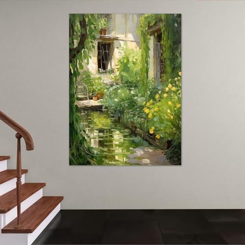 Peinture murale jardin de fleurs sur toile premium 35x55 cm