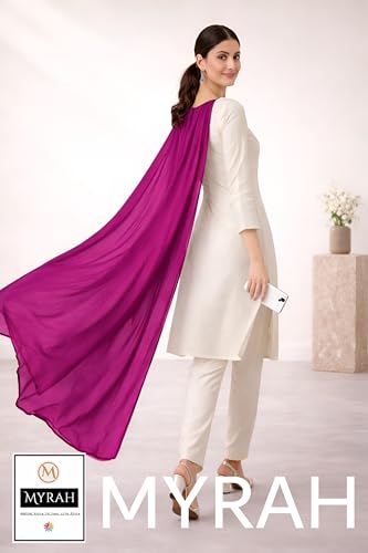 Image of MYRAH Chiffon Solid Casual Daily Use Dupatta For Women's & Girls Length - 2.50 Meter