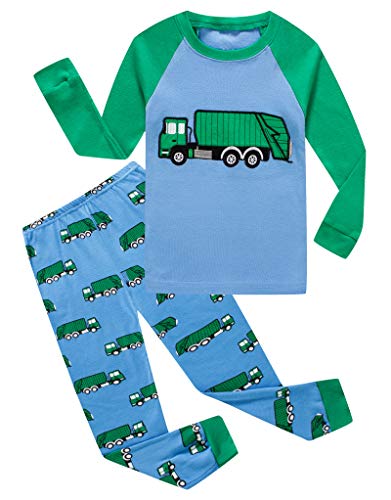Image of KikizYe Little Big Boys Long Sleeve Pajama Sets 100% Cotton Pjs