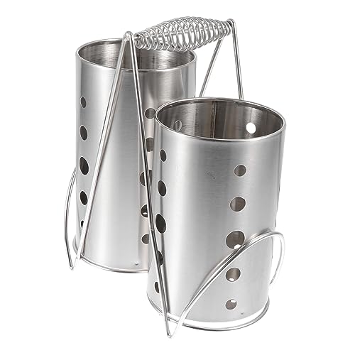 BRIGHTFUFU Chopstick Holder Kitchen Chopsticks Holder Chopsticks Spoon Rack Chopsticks Drying Holder Stainless Chopsticks Utensil Container Chopstick Storage Rack Stainless Steel Silver