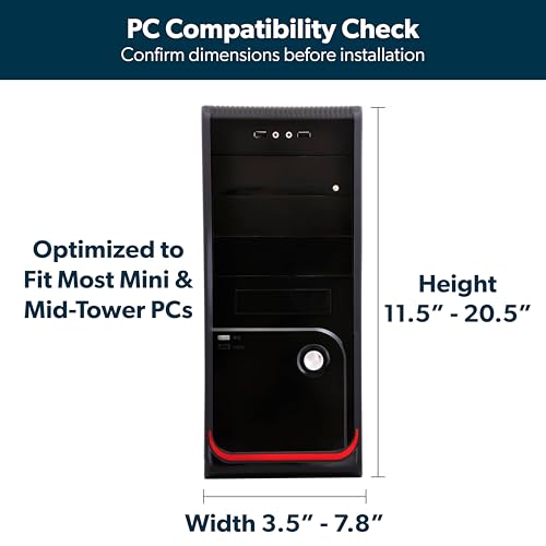 Image of Under Desk CPU Holder Mount, Heavy-Duty Steel Frame, 10kg Capacity, Adjustable Computer Tower Stand with Anti-Slip Pad, Tool-Free Installation, Black