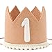 Baby 1st Birthday Crown - First Birthday Hat Brown , Brown Crown for 1st Birthday Party , Baby Girls/boys Birthday Hat , Baby 1st Birthday Party Supplies , One Birthday Party Decorations (Brown Pink 1st Birthday Crown)