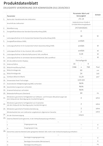 JTC 24 Zoll HD TV JTCT24H39241 mit **12-Volt/230-Volt-Anschluss** und Triple Tuner für Camping und Home – Bild 6