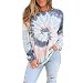 Mayntop Camiseta de verano para mujer, de primavera, de manga corta, cuello redondo, suelta, talla grande, B-azul gris, 48
