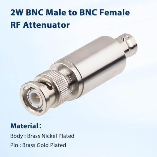 xrds -rf 5db 50 ohm 2w coaxial bnc male to female attenuator ideal for radio communications signal testing and network analysis