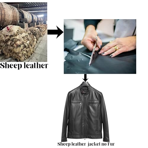Image of Genuine Leather Jacket for Men | Pure Sheep Leather Jacket for Men | Original Leather Jacket for Mens | Biker & Casual and Winter Jacket No Fur