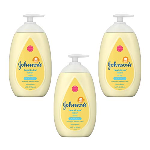 Image of Johnson's Head-to-Toe Moisturizing Baby Body Lotion for Sensitive Skin, Hypoallergenic and Paraben-, Phthalate- and Dye-Free Baby Skin Care, 27.1 Fl Oz (Pack of 1)