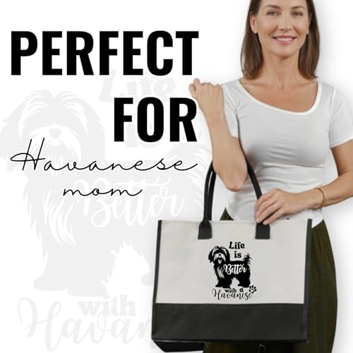 Bolsa tote de lona para amantes de perros Havanese miniatura 4