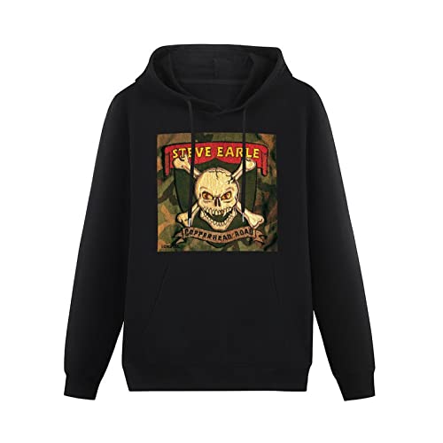 BERRAHI Mens Hoodie Steve Earle Copperhead Road Black M