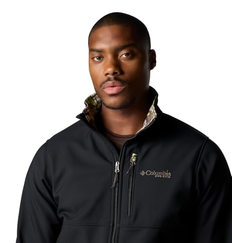 Columbia Men's PHG Ascender II Softshell Jacket, Black/Timberwoods Camo, Large