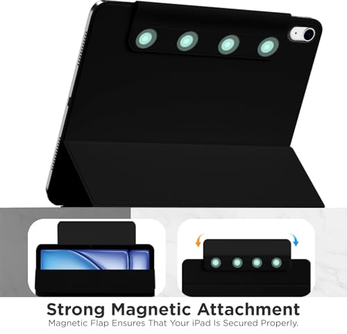 Image of Robustrion Cover for iPad Air 13 inch M4 /M3 /M2 (2026 /2025 /2024) Cover Case, [Magentic Attach] Case for iPad Air 13 inch [Auto Sleep Wake Support] - Black