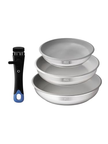 Batterie de cuisine Arthur Martin Set amovible de 3 poêles revêtement céramique AM2008