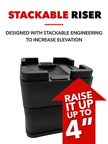 Iprimio Stackable Furniture Risers, Fits Caster Wheels - Square, 2 Inch Lift, Heavy Duty, 4 Pack, Up To 6000Lbs - Bed Raising Blocks - Safe, Sturdy Bed Lifts For College Dorm Rooms, Couches, Desks #TOP2