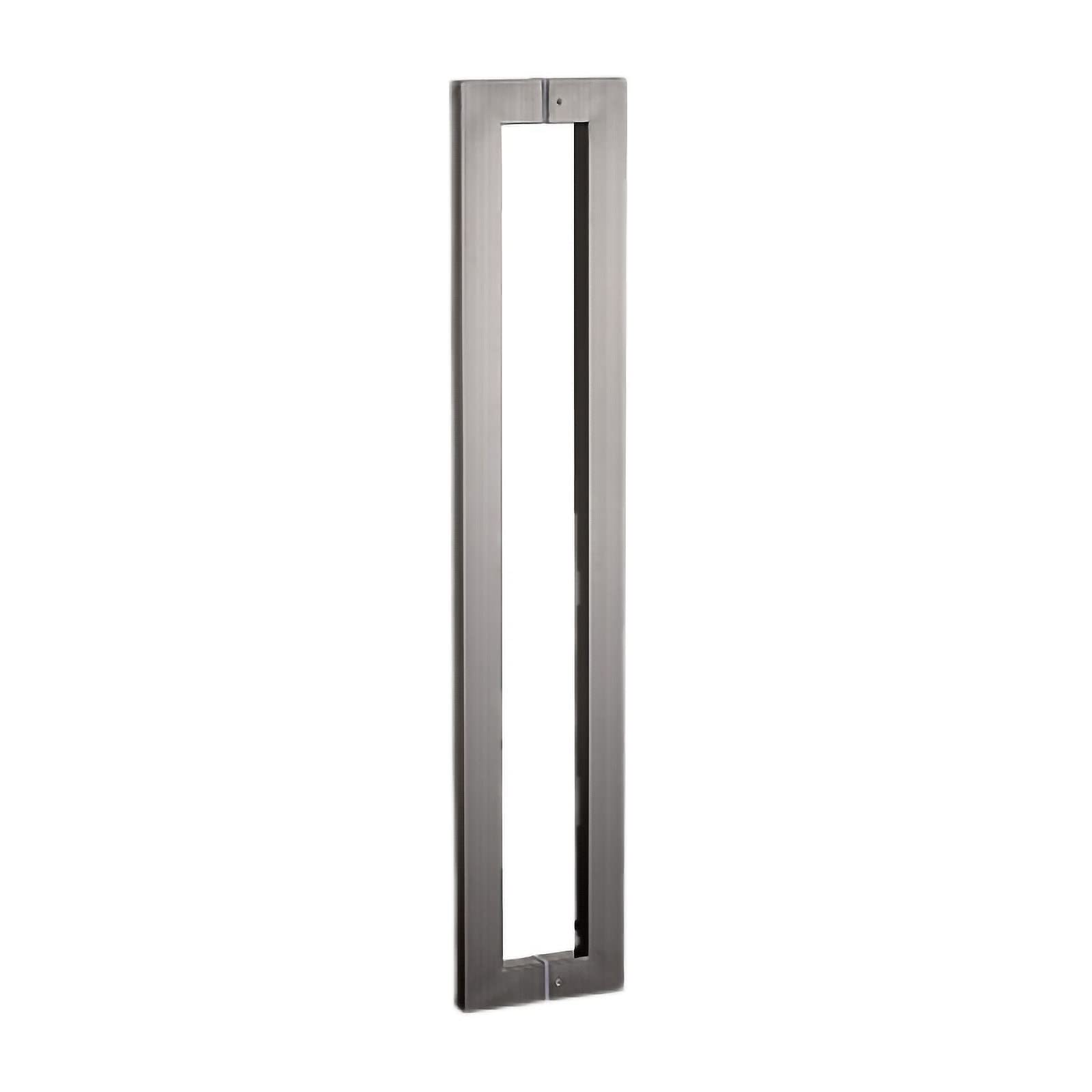 CWCQGH Square Stainless Steel Push Pull Door Handle,Modern Commercial Entry Door Handle for Shower Glass Sliding/Barn Door/Interior Exterior Door,Easy to Install,Black Titanium-60x56.2cm