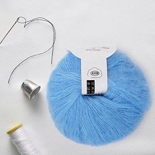 Hilo de tejer mohair antirozaduras de lana larga suave para bufandas sin picor 7