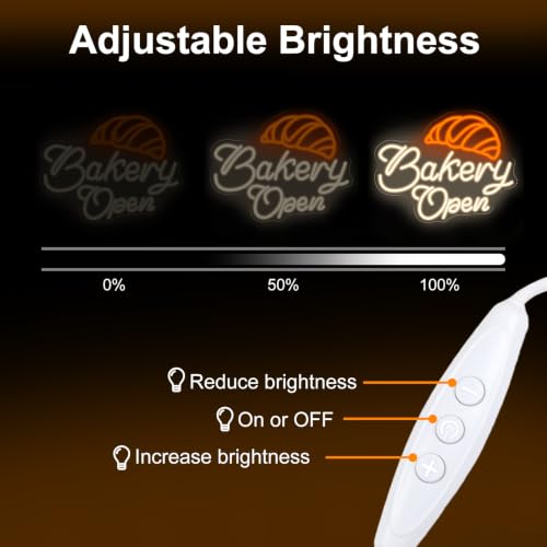 Image of Bakery Open Neon Sign Dessert Shop Business Bar Open Welcome Led Light