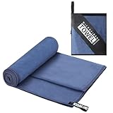 Zanfqvo Toalla Microfibra, Toalla Gimnasio 152 x 76 cm, Toalla Playa de Natacion, Toalla Piscina para Deporte, Fitness, Sauna, Viaje - Absorbente, Secado rápido y cómoda-Azul Marino