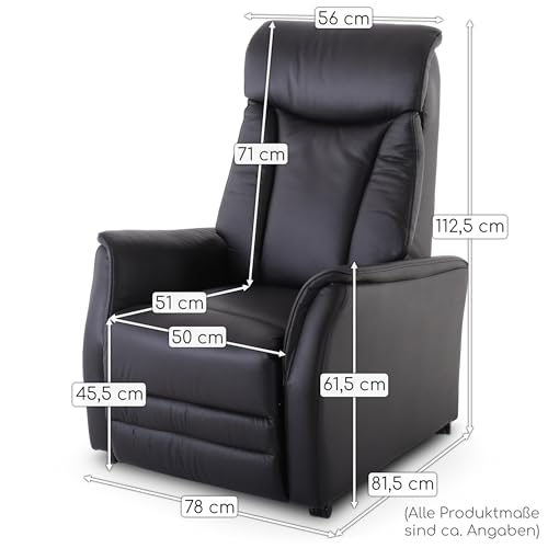 Raburg Fernsehsessel mit Aufstehhilfe & Liegefunktion, Relaxsessel mit Sitzheizung, 2 Motoren separat verstellbar, Fernbedienung, Taschenfederkern, Leder/Kunstleder – Schwarz | EOS 2 – Bild 4