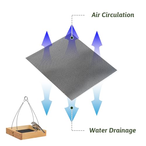 Better-Heavy-Duty-10-Cedar-Platform-Tray-Bird-Feeder-Hanging-Wild-Birdfeeder-Trays-for-Garden-Outdoors-Stainless-Steel-Cable-Mesh-Bottom-Lifetime-Weatherable