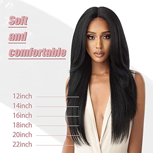 Sixstarhair 20Inch Italian Yaki Straight Clip In Hair Extensions 120G Per Pack Long And Thick Premium Textured Hair Extensions For Black Women Remy Virgin Human Hair Clip Ins #TOP5