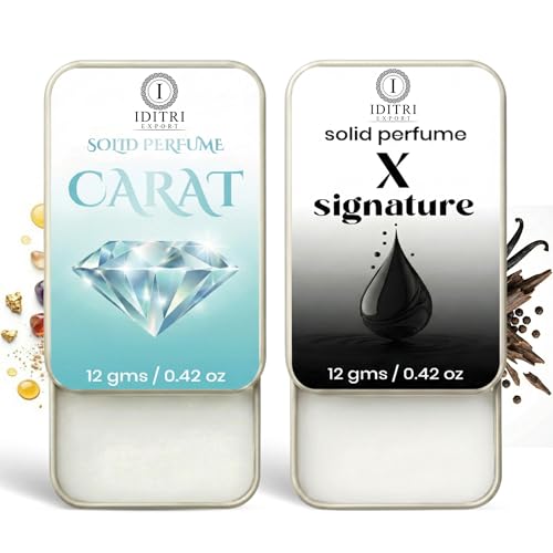Image of Solid Perfume |x signature&Carat Alcohol Free Wax Perfume Balm, Long Lasting | Pocket Tin 12g, Pack Of 2| Non Greasy Smooth Glide, Travel Friendly Men And Women