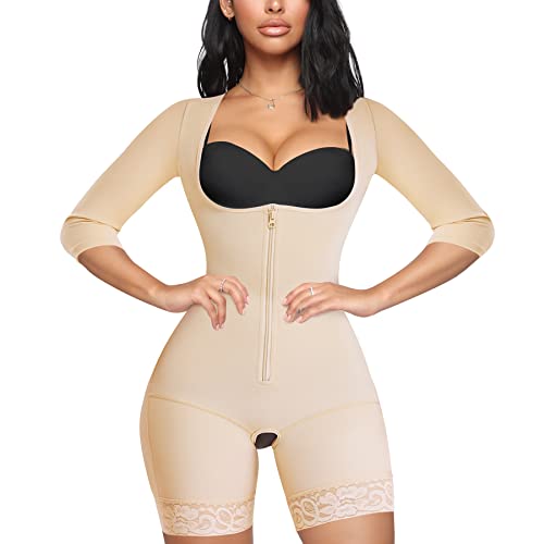 Faja Moldeadora MERYOSZ Cuerpo Completo - Control Abdomen Y Brazos - Cremallera Y Ganchos - Tallas Varias