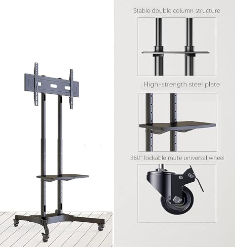 Soporte móvil para TV con ruedas y estante ajustable miniatura 4