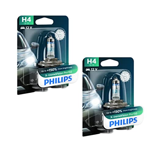 Image of Philips H4 Xtreme Vision PRO150 Car headlight bulb (12V, 55W)- Pack of 2 | Halogen | White