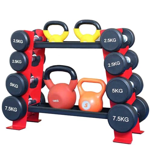 Soporte para Mancuernas de 2 Niveles, Rack de Mancuernas para Gimnasio en Casa, Almacenamiento de Rack Pesas de Gimnasio, Soporte para Rack de Pesas Mancuernas...