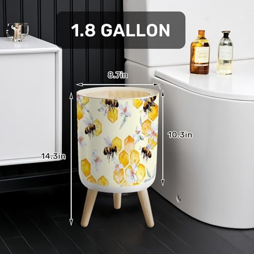 Caneca de basura plástica redonda con tapa 7L miniatura 2