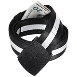 Ceinture d'argent pour homme et femme avec compartiment secret, fermeture éclair en nylon...