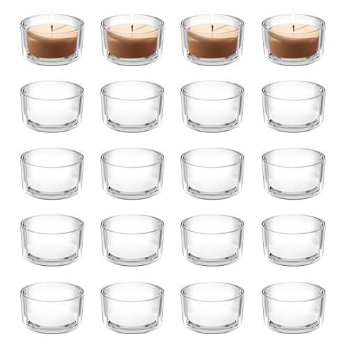 Dalephoric 20 Stück Teelichthalter Glas, Teelichtgläser Transparent, Kerzengläser 4,6 x 2,5 cm, Teelichter Glas, Kerzenhalter Gläser, Votivkerzenhalter für Hochzeit, Geburtstag, Windlichter Tischdeko Dalephoric 20 Stück Teelichthalter Glas, Teelichtgläser Transparent, Kerzengläser 4,6 x 2,5 cm, Teelichter Glas, Kerzenhalter Gläser, Votivkerzenhalter für Hochzeit, Geburtstag, Windlichter Tischdeko