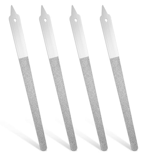 4PCS Diamond Dust Nail File 6 inch Stainless Steel Diamond Nail File for Salon Home